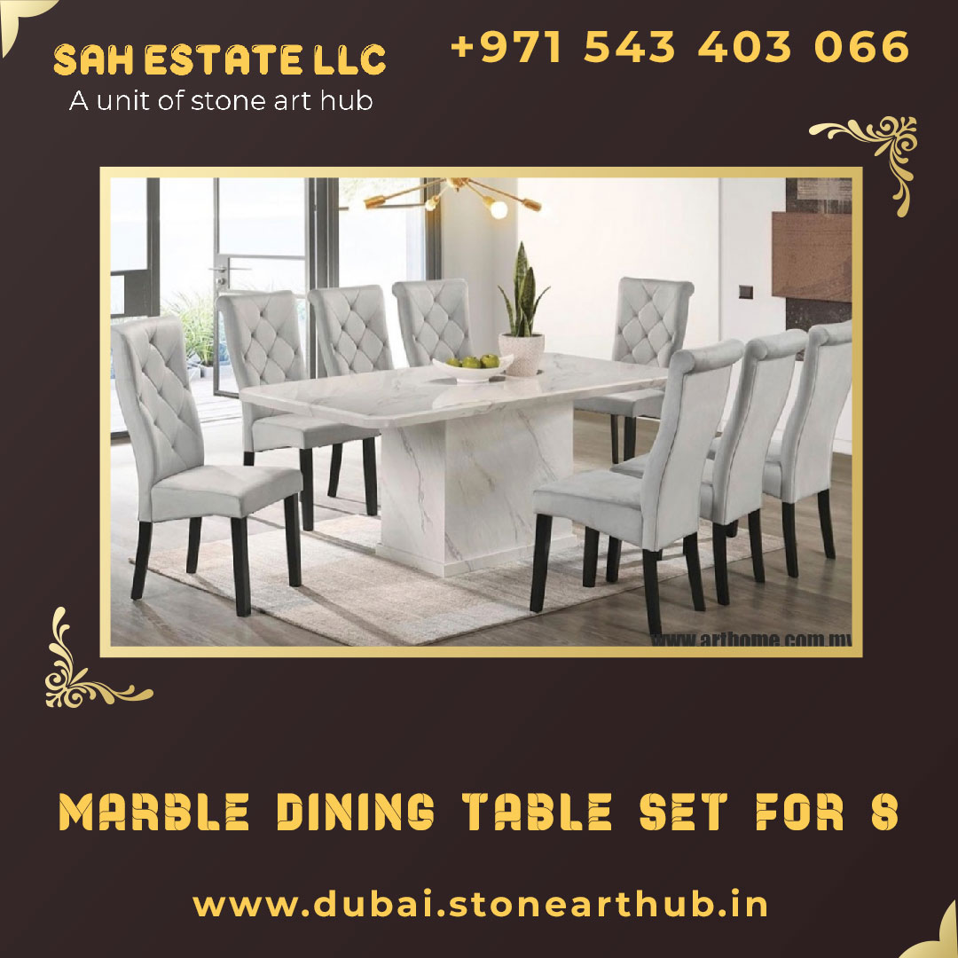 Marble Dining Table Set for 8 in Dubai 1 Marble Dining Table Set for 8 in Dubai - WhatsApp +971 543403066