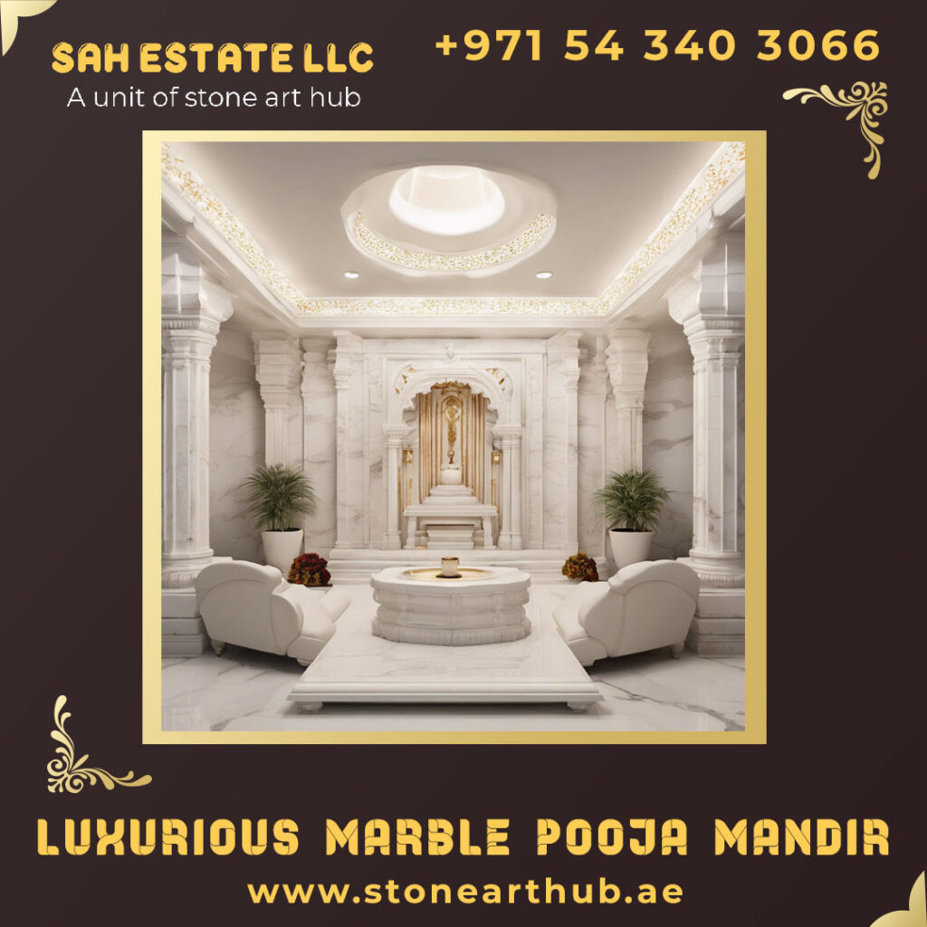 Luxurious Marble Pooja Mandir Dubai